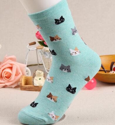 Jeseca 2019 automne femmes chaussettes dessin animé Animal mignon chat chaussette pour filles hiver épais chaud coton chaussette pour dames cadeaux de noël
