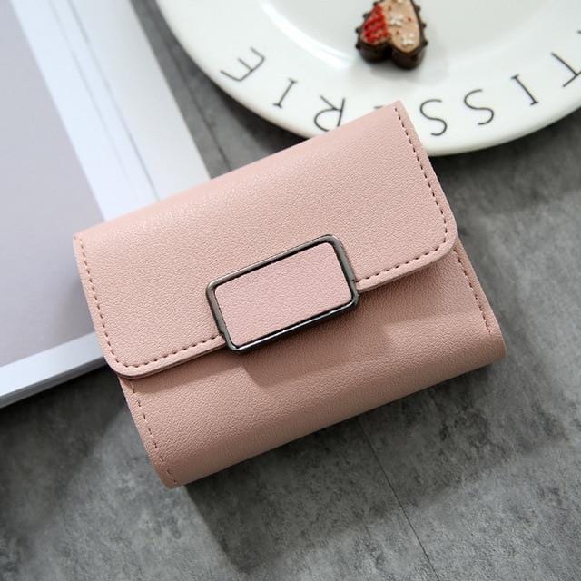  Women Card Holder Money Clip Korean Style Wallet Credit Card  Bag Short Wallet Simple Ladies Thin Coin Purse(Pink) : Clothing, Shoes &  Jewelry
