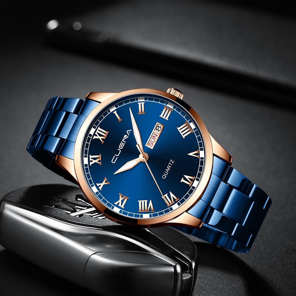 CUENA 2020 nouvelle montre pour hommes affaires ceinture en acier calendrier montre à Quartz Reloj Hombre hommes montres de haute qualité montres de luxe