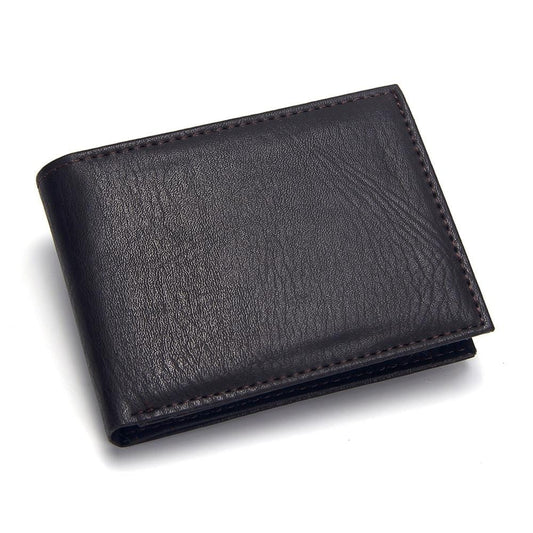 Casual Men's Wallets Leather Solid Luxury Wallet Men Pu Leather Slim Bifold Short Purses Credit Card Holder Business Male Purse