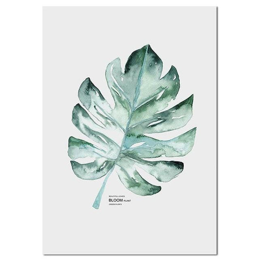 Affiche en toile de feuilles de plantes aquarelle, impression de Style nordique, peinture d'art mural scandinave, décoration d'images minimaliste, décoration de maison