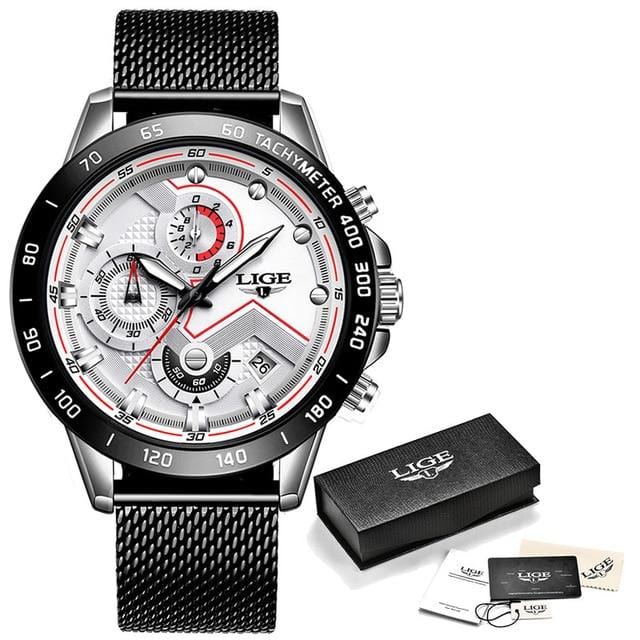 Mens Watches With Stainless Steel Top Brand Luxury Sports Chronograph  Quartz Watch Men Relogio Masculino