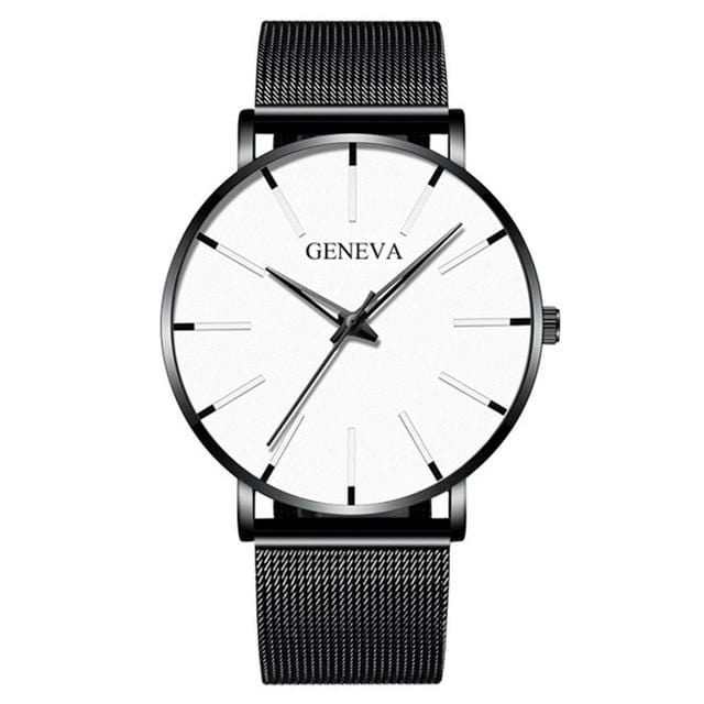High-end watch minimalist men's fashion ultra-thin watch simple men's business stainless steel mesh quartz watch Relogio Masculi