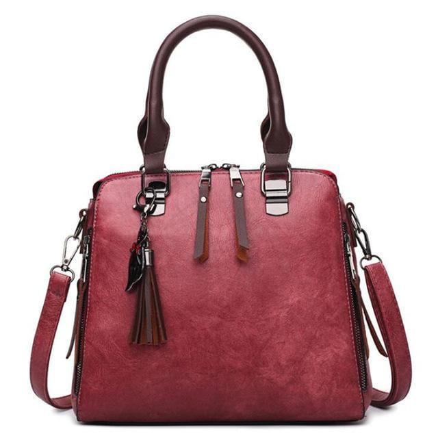 PU Leather Handbag For Women Girl Fashion Tassel Messenger Bags With Ball Bolsa Female Shoulder Bags Ladies Party Crossby Bag