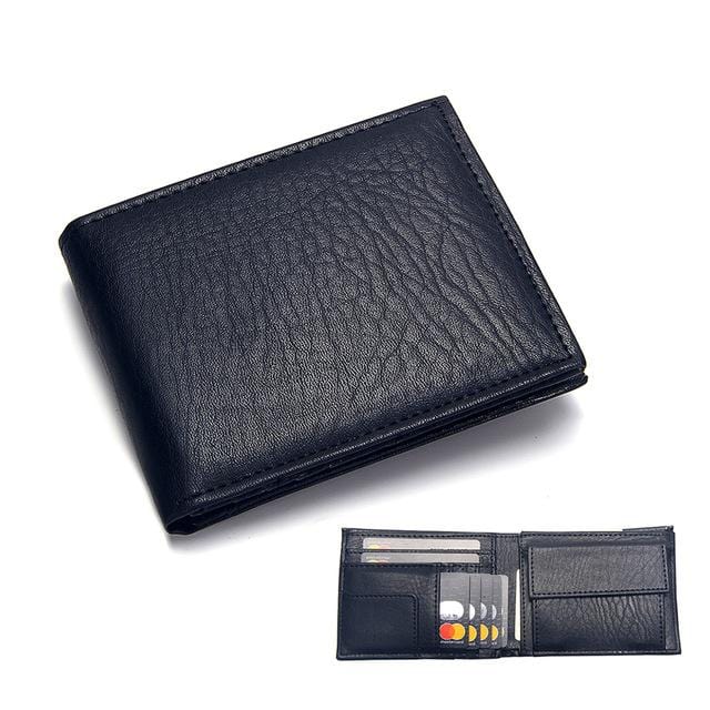 Luxury Men's Wallet Leather Solid Slim Wallets Men Pu Leather Bifold Short Credit Card Holders Coin Purses Business Purse Male
