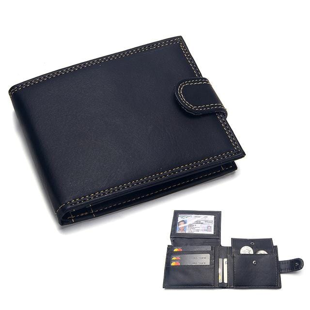 Luxury Men's Wallet Leather Solid Slim Wallets Men Pu Leather Bifold Short Credit Card Holders Coin Purses Business Purse Male