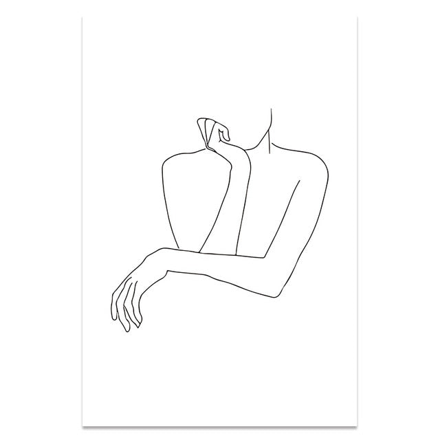Nordic Minimalist Figures Line Art Sexy Woman Body Nude Wall Canvas Paintings Drawing Posters Prints Decoration for Livingroom