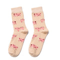 PEONFLY Women Cute Tiger Lion Dog Pig Cartoon Animal Fashion Art Jacquard Stripe Multi Pattern Colorful Happy Casual Cotton Sock