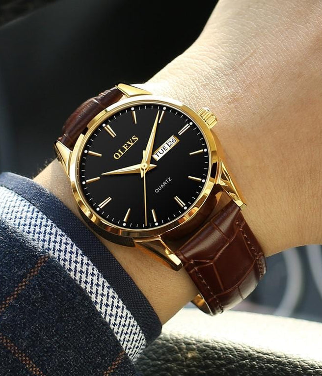 Fashion Mens Black Leather Watches Luxury Minimalist Quartz Wrist Watch Men  Business Casual Watch relogio masculino
