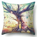 Van Gogh Oil Painting Style Cotton Cushion Cover 45x45cm Pillow Case For Sofa Car Chair Gift Cojines