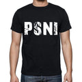psni Men's Short Sleeve Round Neck T-shirt , 4 letters Black