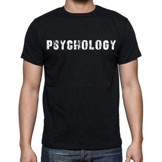 Psychology White Letters Mens Short Sleeve Round Neck T-Shirt 00007