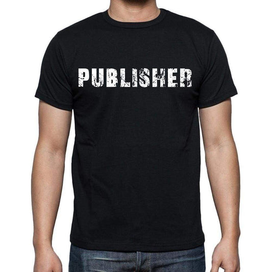 Publisher White Letters Mens Short Sleeve Round Neck T-Shirt 00007