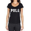 puls, German Cities Black, Women's Short Sleeve Round Neck T-shirt 00002