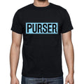 Purser t shirt, mens t-shirt, occupation, S Size, Black, Cotton