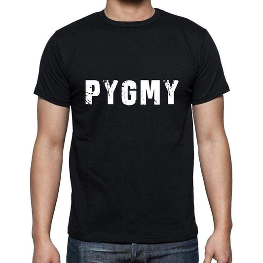Pygmy Mens Short Sleeve Round Neck T-Shirt 5 Letters Black Word 00006 - Casual
