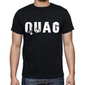 quag Men's Short Sleeve Round Neck T-shirt , 4 letters Black
