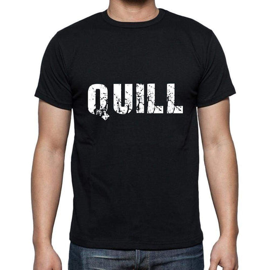 Quill Mens Short Sleeve Round Neck T-Shirt 5 Letters Black Word 00006 - Casual
