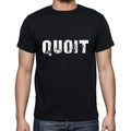 quoit Men's Short Sleeve Round Neck T-shirt , 5 letters Black , word 00006