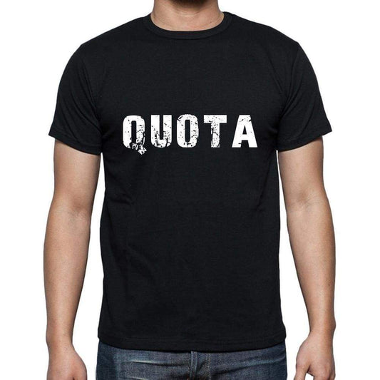 Quota Mens Short Sleeve Round Neck T-Shirt 5 Letters Black Word 00006 - Casual