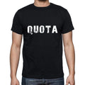 quota Men's Short Sleeve Round Neck T-shirt , 5 letters Black , word 00006