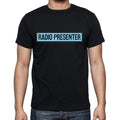Radio Presenter t shirt, mens t-shirt, occupation, S Size, Black, Cotton