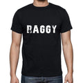raggy Men's Short Sleeve Round Neck T-shirt , 5 letters Black , word 00006