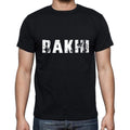 rakhi Men's Short Sleeve Round Neck T-shirt , 5 letters Black , word 00006