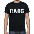 raoc Men's Short Sleeve Round Neck T-shirt , 4 letters Black