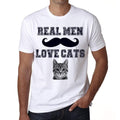 Real Men Love Cats 1 Tshirt, Men's tee, White, 100% Cotton 00186