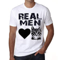 Real Men Love Cats 3 Tshirt, Men's tee, White, 100% Cotton 00186