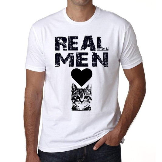 Real Men Love Cats 4 Tshirt Mens Tee White 100% Cotton 00186
