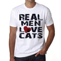 Real Men Love Cats 5 Tshirt, Men's tee, White, 100% Cotton 00186