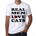 Real Men Love Cats 6 Tshirt, Men's tee, White, 100% Cotton 00186