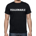 reasonable , white letters, Men's Short Sleeve Round Neck T-shirt 00007