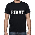rebut Men's Short Sleeve Round Neck T-shirt , 5 letters Black , word 00006