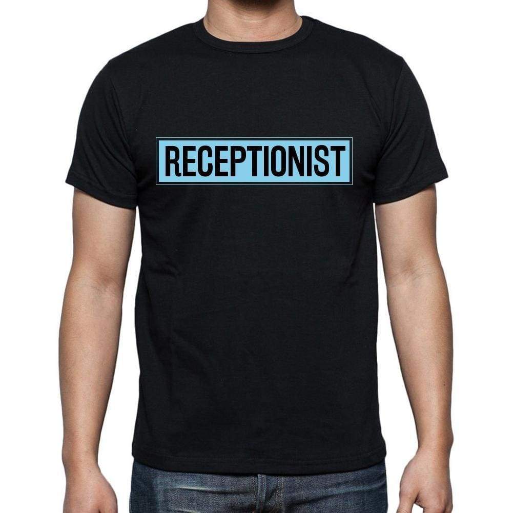 Receptionist T Shirt Mens T-Shirt Occupation S Size Black Cotton - T-Shirt