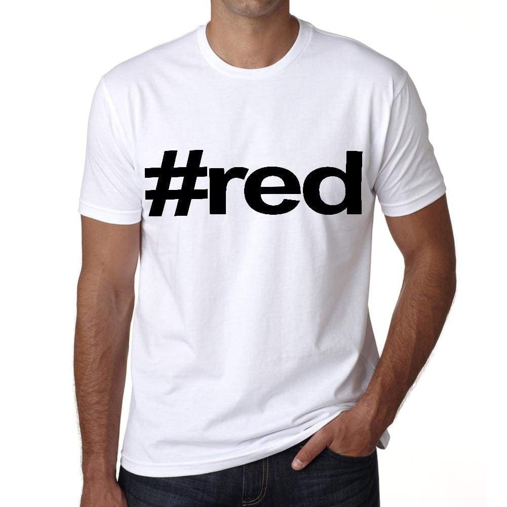 Red Hashtag Mens Short Sleeve Round Neck T-Shirt 00076