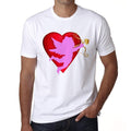 Red Heart and Cupid Men's tee, White, 100% Cotton 00156