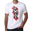 Red Tribal Tattoo Design, Men's White tee, 100% Cotton 00162