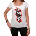 Red Tribal Tattoo Design Women's Short Sleeve Scoop Neck Tee 00161