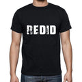 redid Men's Short Sleeve Round Neck T-shirt , 5 letters Black , word 00006