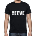 reeve Men's Short Sleeve Round Neck T-shirt , 5 letters Black , word 00006