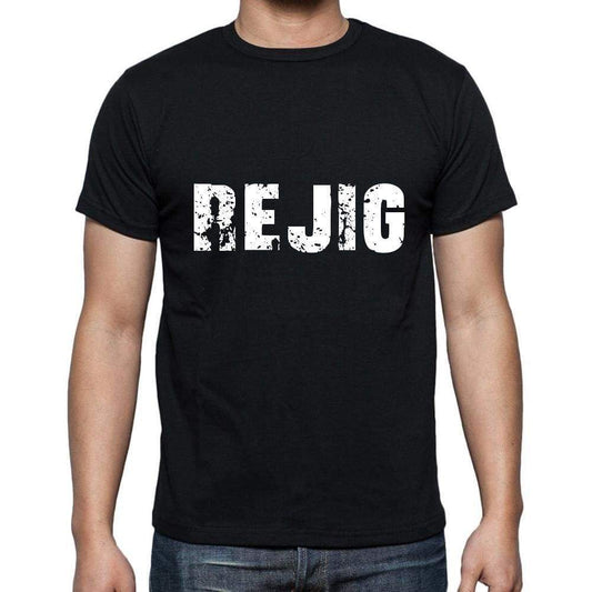 Rejig Mens Short Sleeve Round Neck T-Shirt 5 Letters Black Word 00006 - Casual