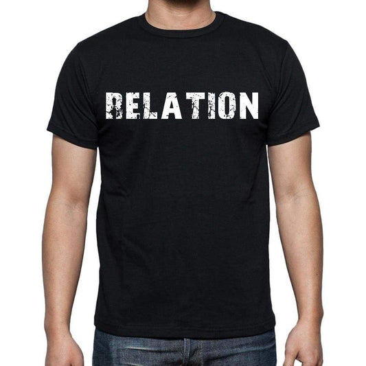 Relation White Letters Mens Short Sleeve Round Neck T-Shirt 00007