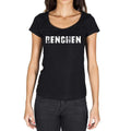 renchen, German Cities Black, Women's Short Sleeve Round Neck T-shirt 00002