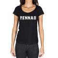 rennau, German Cities Black, Women's Short Sleeve Round Neck T-shirt 00002