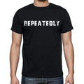 repeatedly , white letters, Men's Short Sleeve Round Neck T-shirt 00007