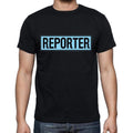 Reporter t shirt, mens t-shirt, occupation, S Size, Black, Cotton