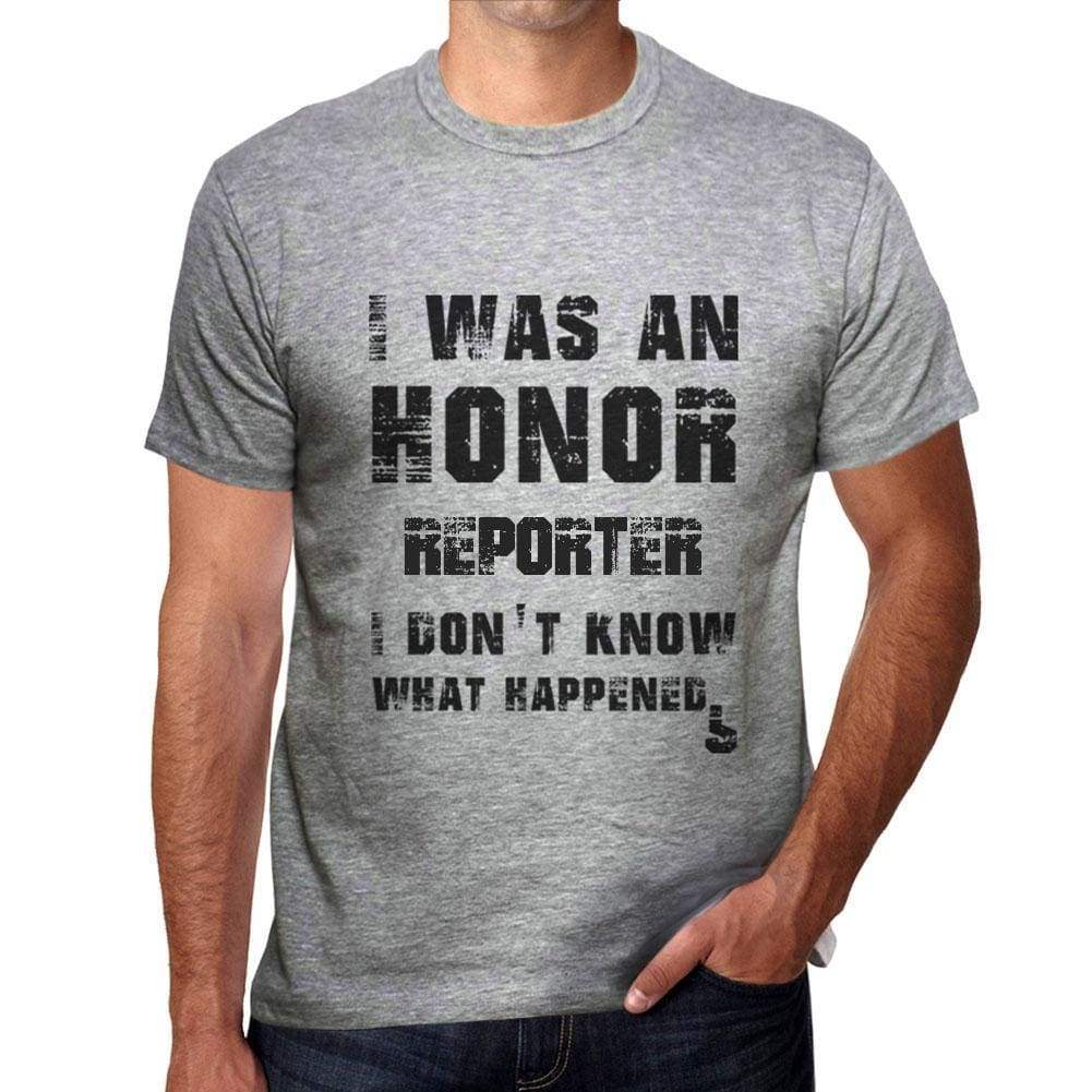 Reporter What Happened Grey Mens Short Sleeve Round Neck T-Shirt Gift T-Shirt 00319 - Grey / S - Casual